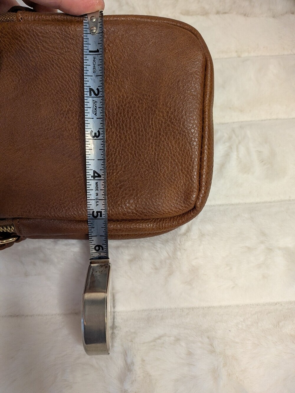Triple Zipper Faux Leather Crossbody - Picture 10 of 10